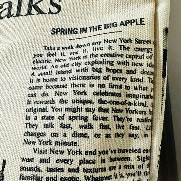 VNT DKNY Donna Karan New York City Sidewalks Landscape Canvas Tote, (NWOT) - Picture 8 of 16